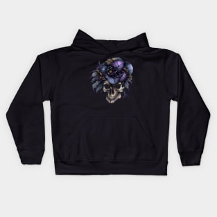 Skull Purple Rose Hair Kids Hoodie